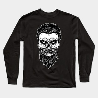 Skull with Beard Long Sleeve T-Shirt